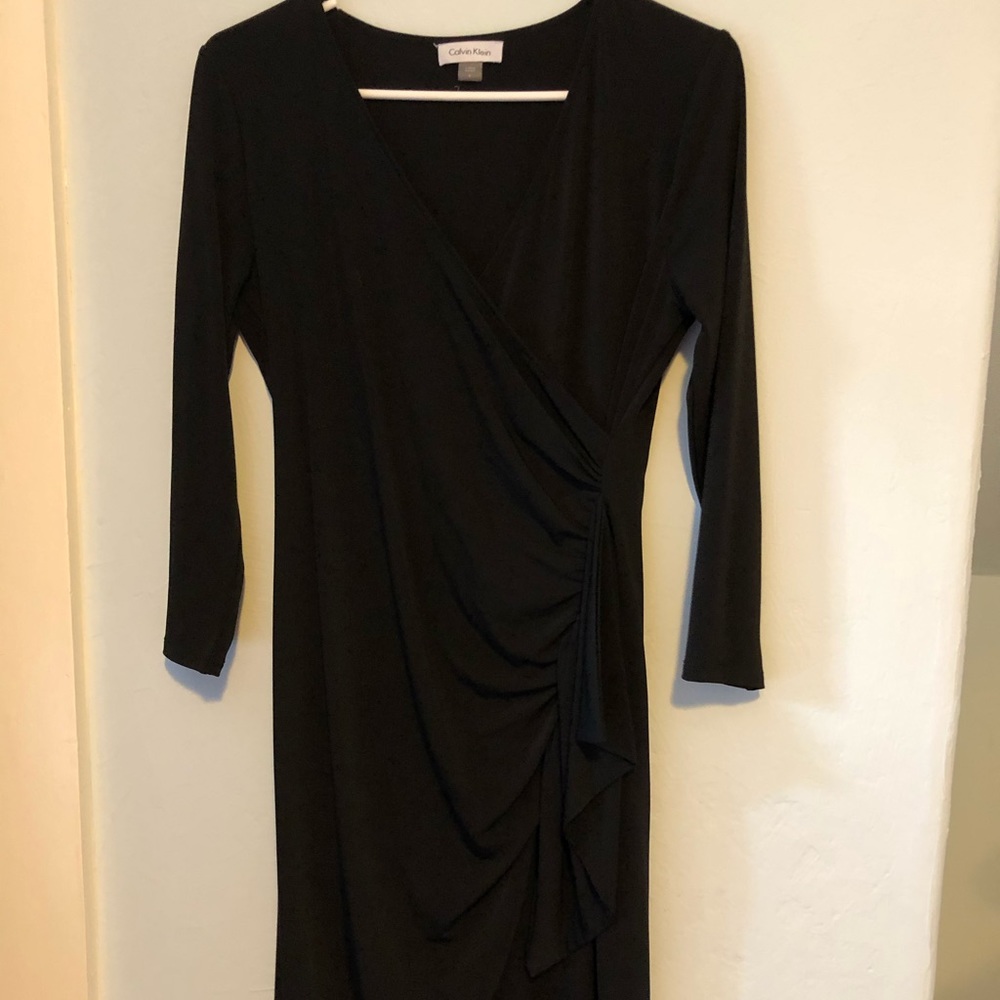 Calvin Klein, size6, bodycon dress, hip ruffle